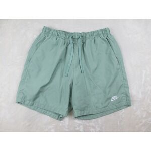 Nike Swim Trunks Mens Medium Green Swoosh Woven Lined DR5678 Swim Shorts*